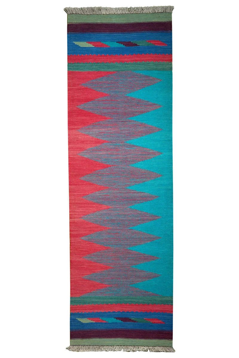 Kelim Gashgai · Handgewebt – Bunt, 210x65 cm