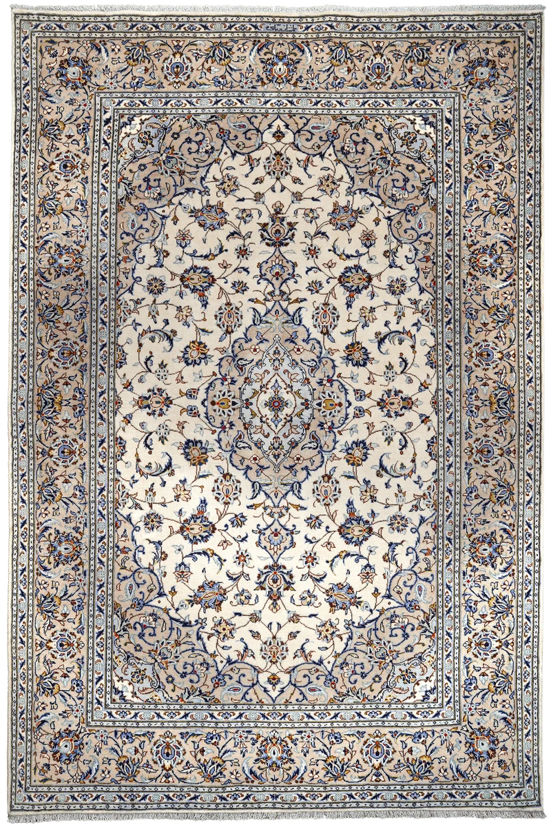 Kashan · Handgeknüpft – Beige, 305x199 cm