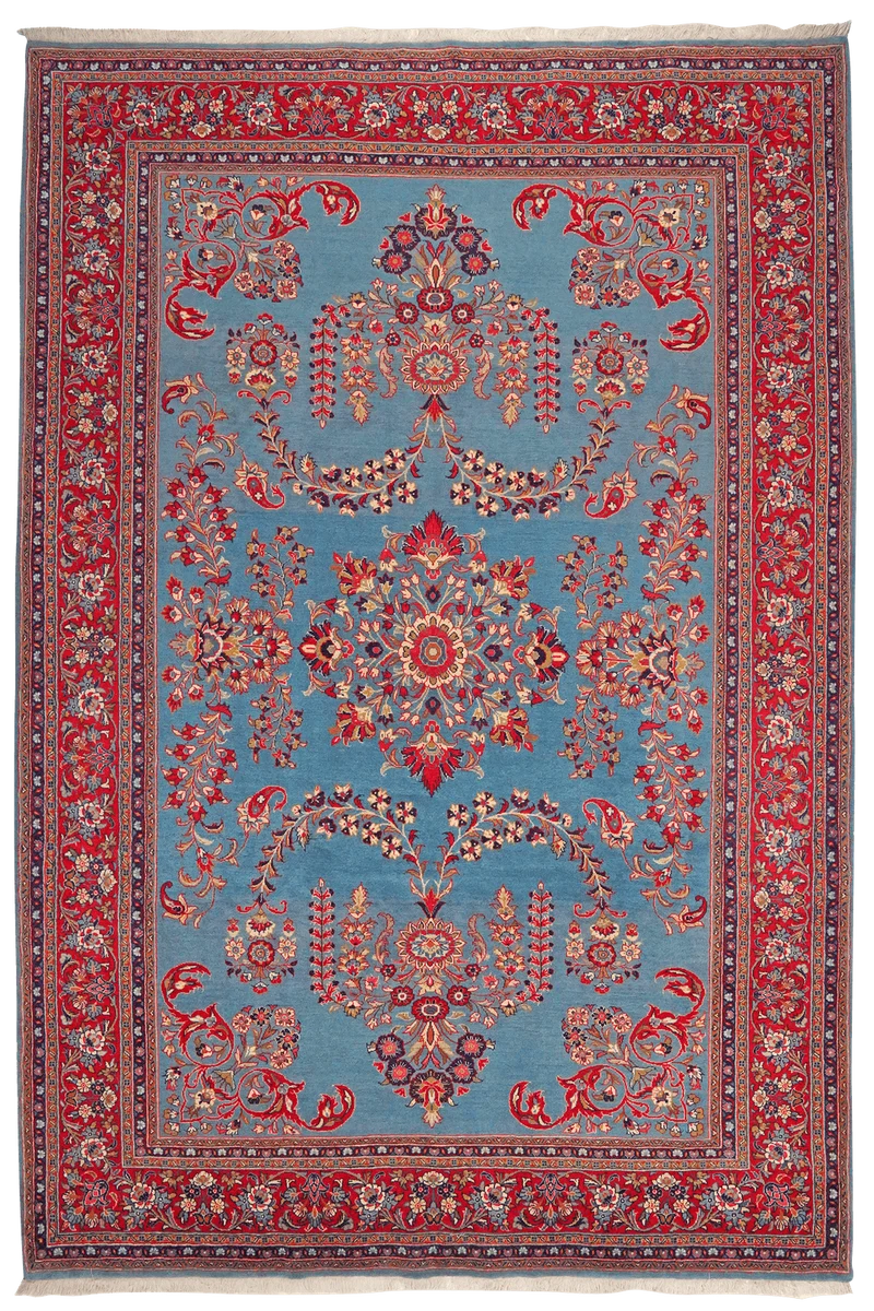 Sarough · Handgeknüpft – Blau, 322x216 cm