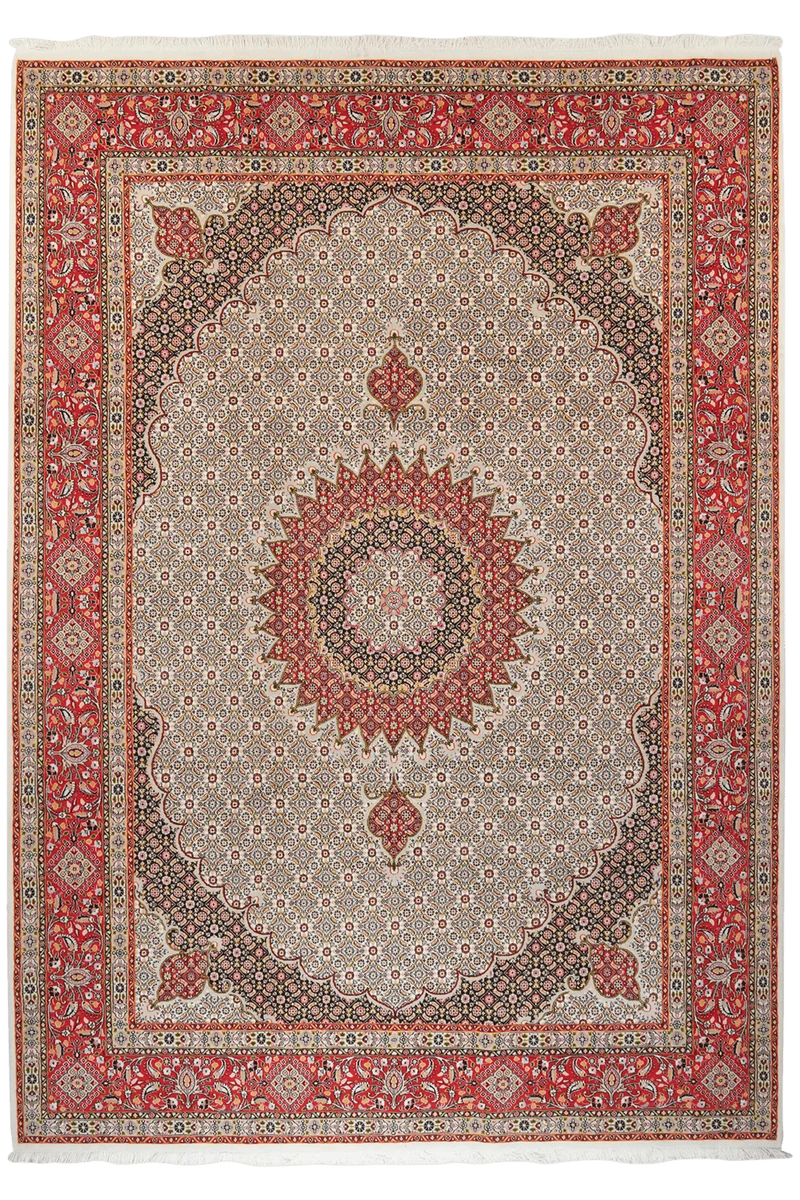Moud Mahi · Handgeknüpft – Beige, 352x245 cm