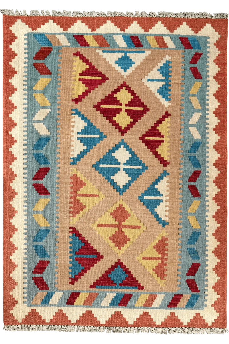 Kelim Gashgai · Handgewebt – Beige, 147x104 cm
