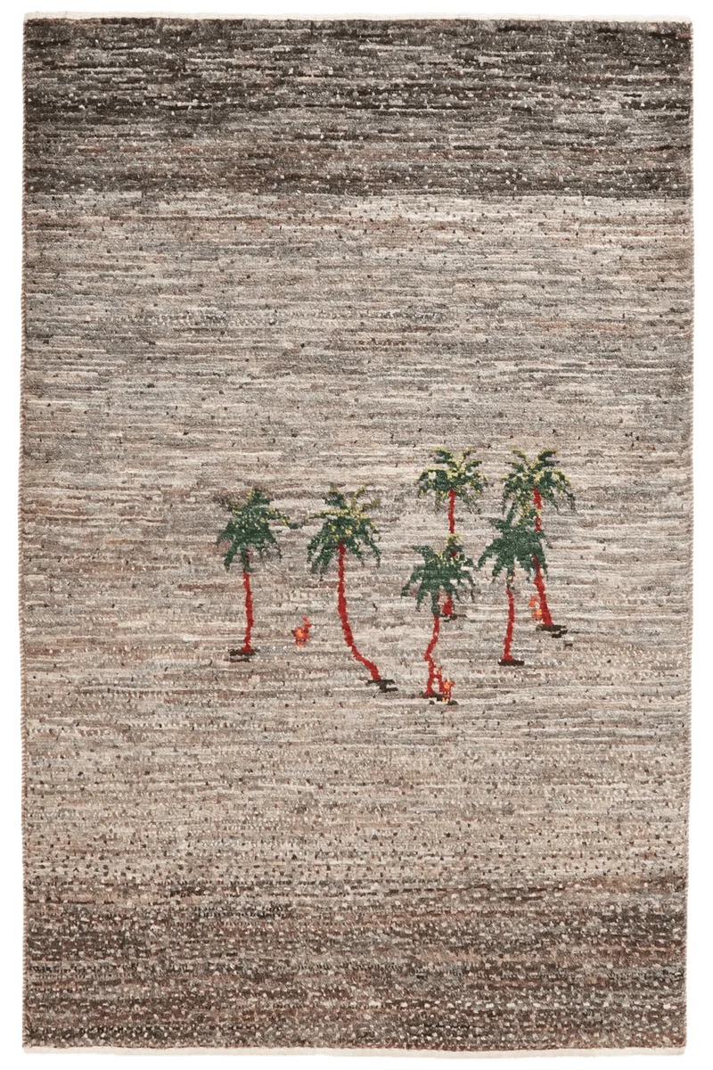Rizbaf · Handgeknüpft – Grau, 126x84 cm