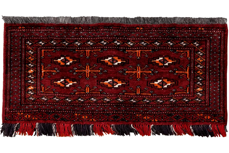 Turkman · Handgeknüpft – Rot, 41x92 cm