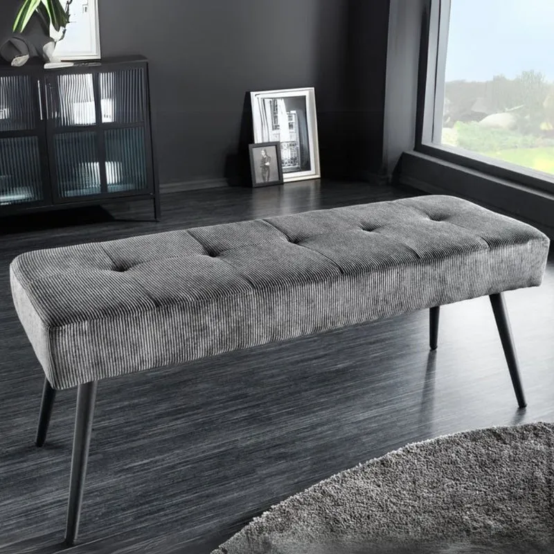 Moderne Sitzbank BELLE 100cm dunkel-grau Cord