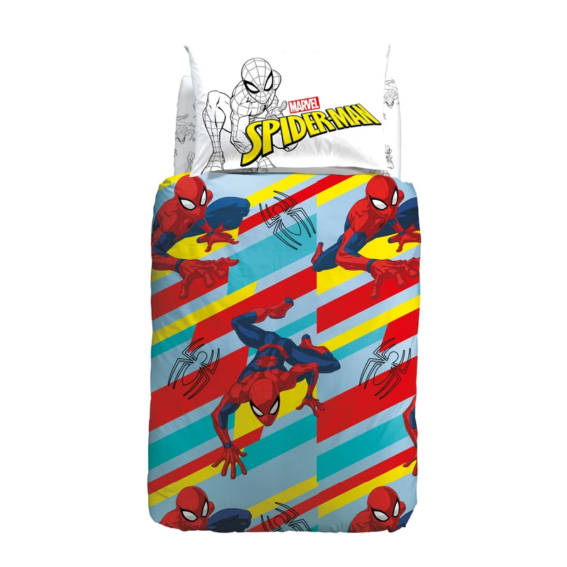 Completo Copripiumino in Cotone Spider-man Colors Marvel Ragazzo