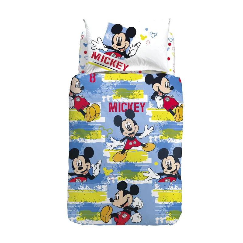 Completo Copripiumino in Cotone Mickey Avventura Cartoons Ragazzo
