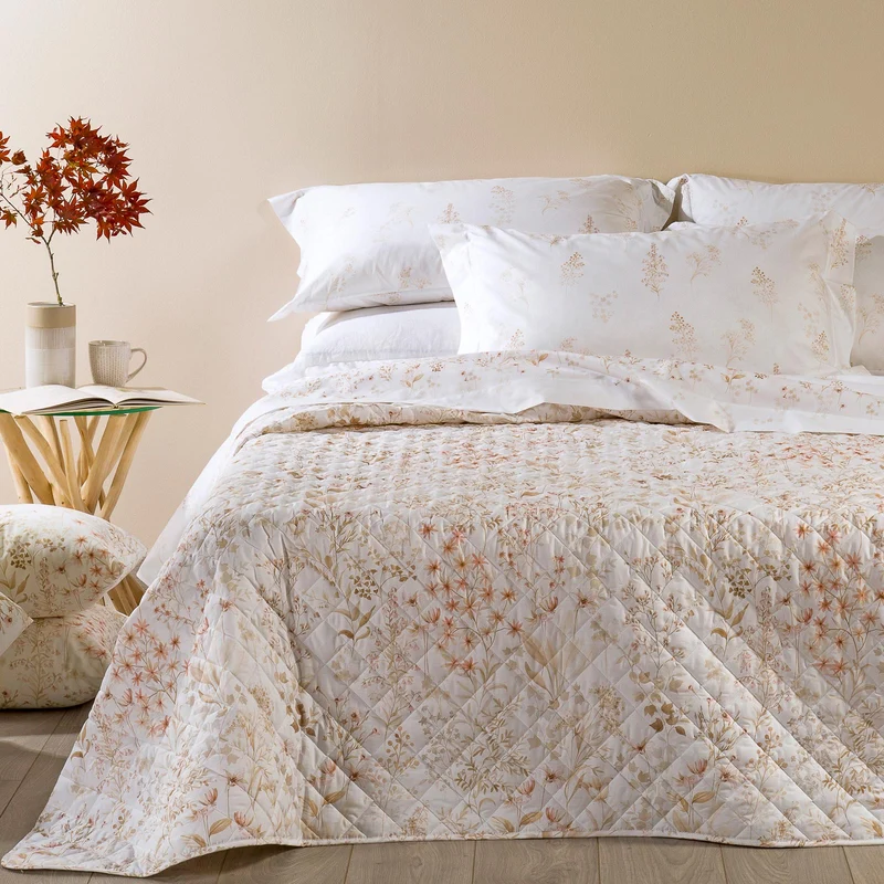 Copriletto Trapuntato in Cotone Prato Primanatura Shabby Chic