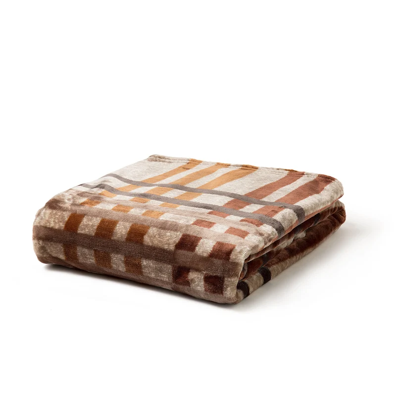 Plaid in Coral Fleece Sienna Caleffi Geometrico