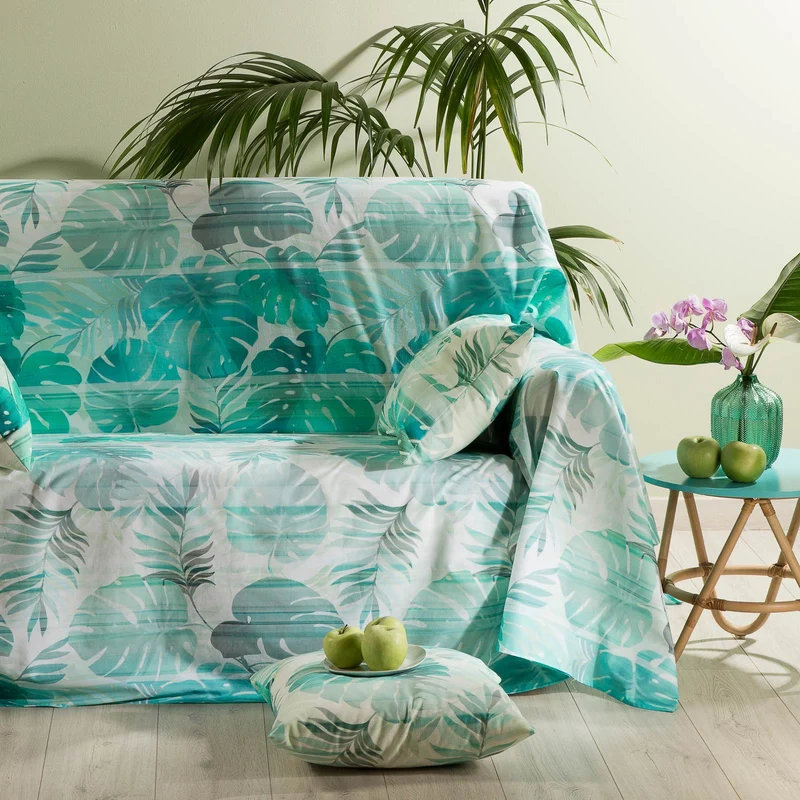 Telo arredo Copridivano Grandecor in Cotone Tropical Caleffi Moderno