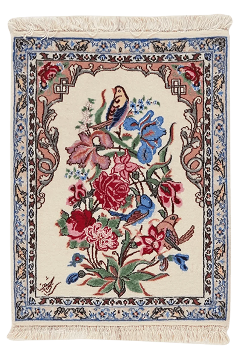 Isfahan · Handgeknüpft – Beige, 53x39 cm