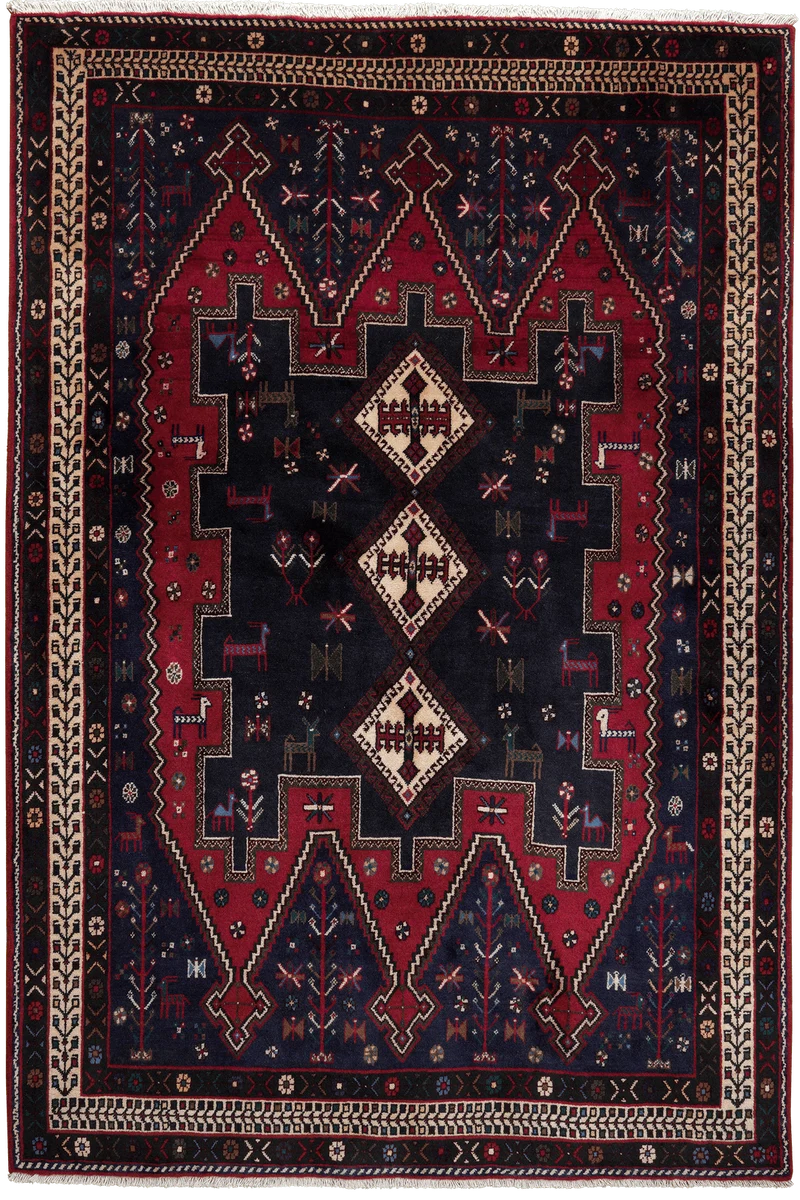 Afshar · Handgeknüpft – Blau, 219x148 cm