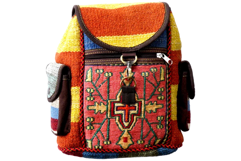Kelim Bag · Handgefertigt – Bunt, 34x30 cm