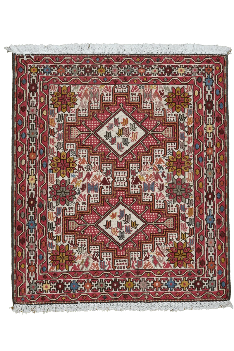 Sumak Shahsavan · Handgewebt – Beige, 92x80 cm