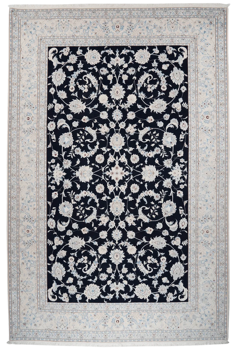 Nain 9La · Handgeknüpft – Blau, 306x207 cm