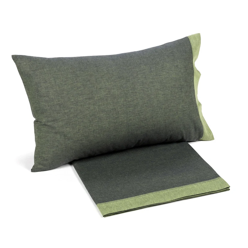 Lenzuolo copriletto con federe denim in Tinto in Filo