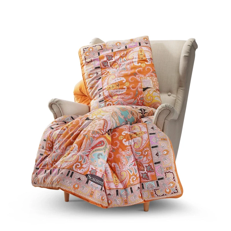 Plaid Scaldotto in Cotone Pettinato Iconic Caleffi Barocco