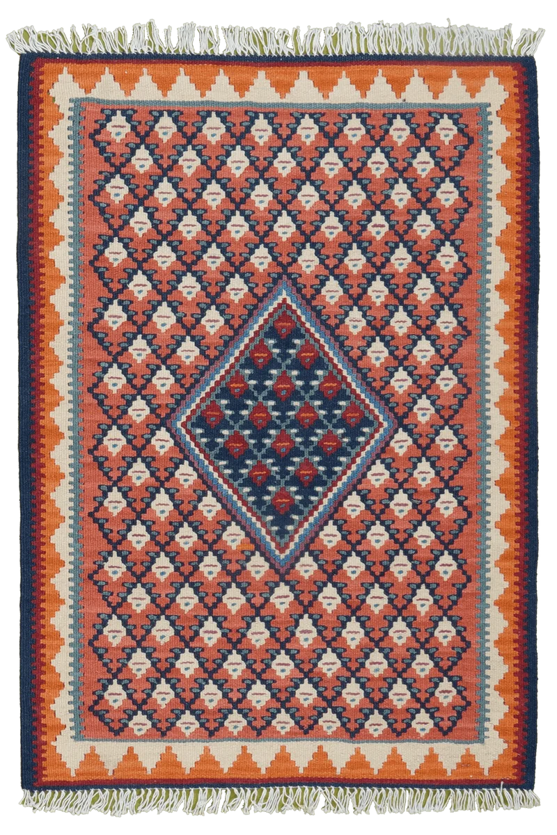 Kelim Senneh · Handgewebt – Rot, 86x62 cm