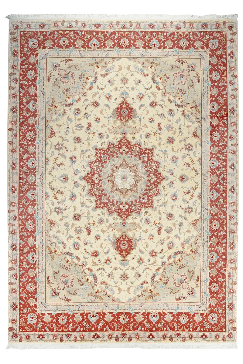 Tabriz 50 Raj · Handgeknüpft – Beige, 350x250 cm