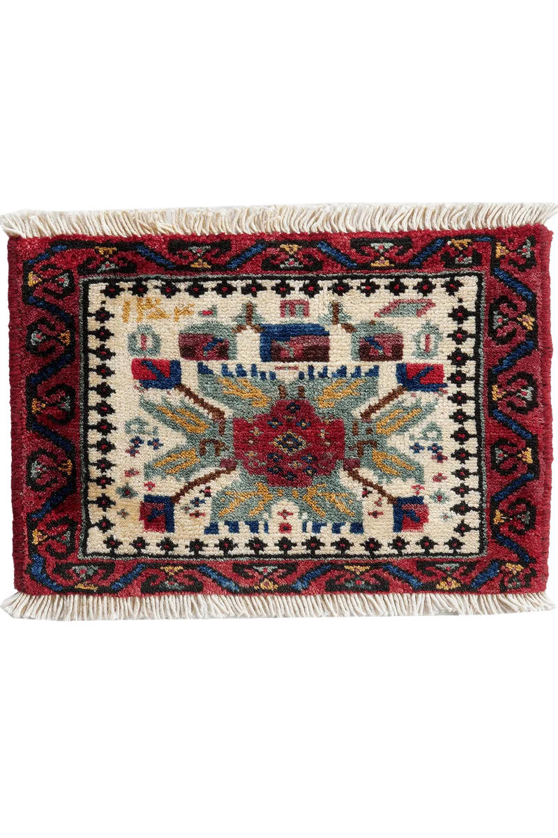 Afshar · Handgeknüpft – Beige, 29x41 cm