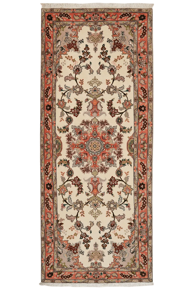 Tabriz 50 Raj · Handgeknüpft – Beige, 207x83 cm