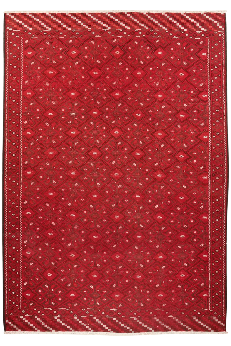 Kelim Turkman · Handgewebt – Rot, 305x213 cm
