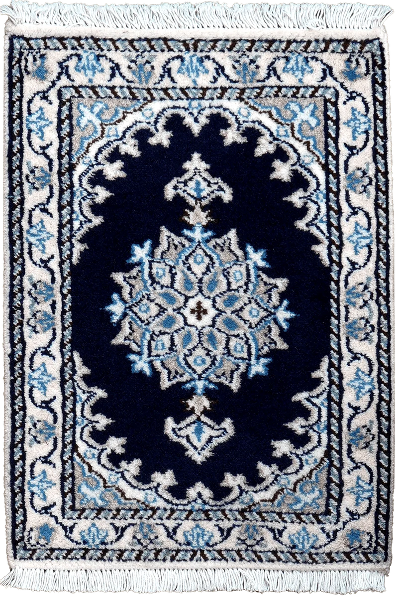 Nain 12La · Handgeknüpft – Blau, 57x40 cm