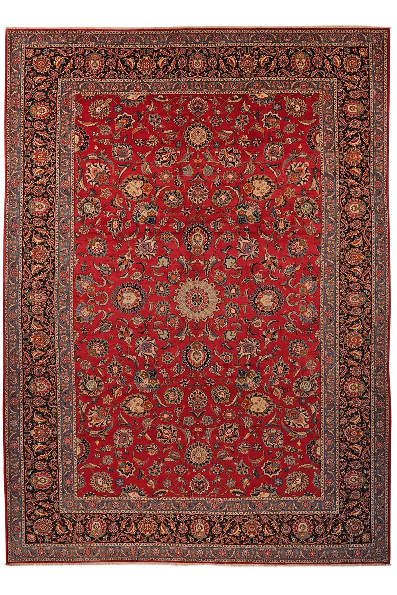 Kashan · Handgeknüpft – Rot, 390x275 cm