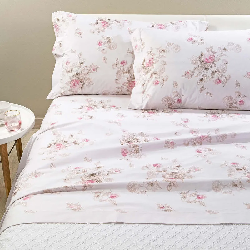 Completo Lenzuola in Percalle Floreale Dreaming Floreale