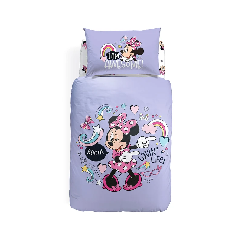 Completo Copripiumino minnie boom in Cotone