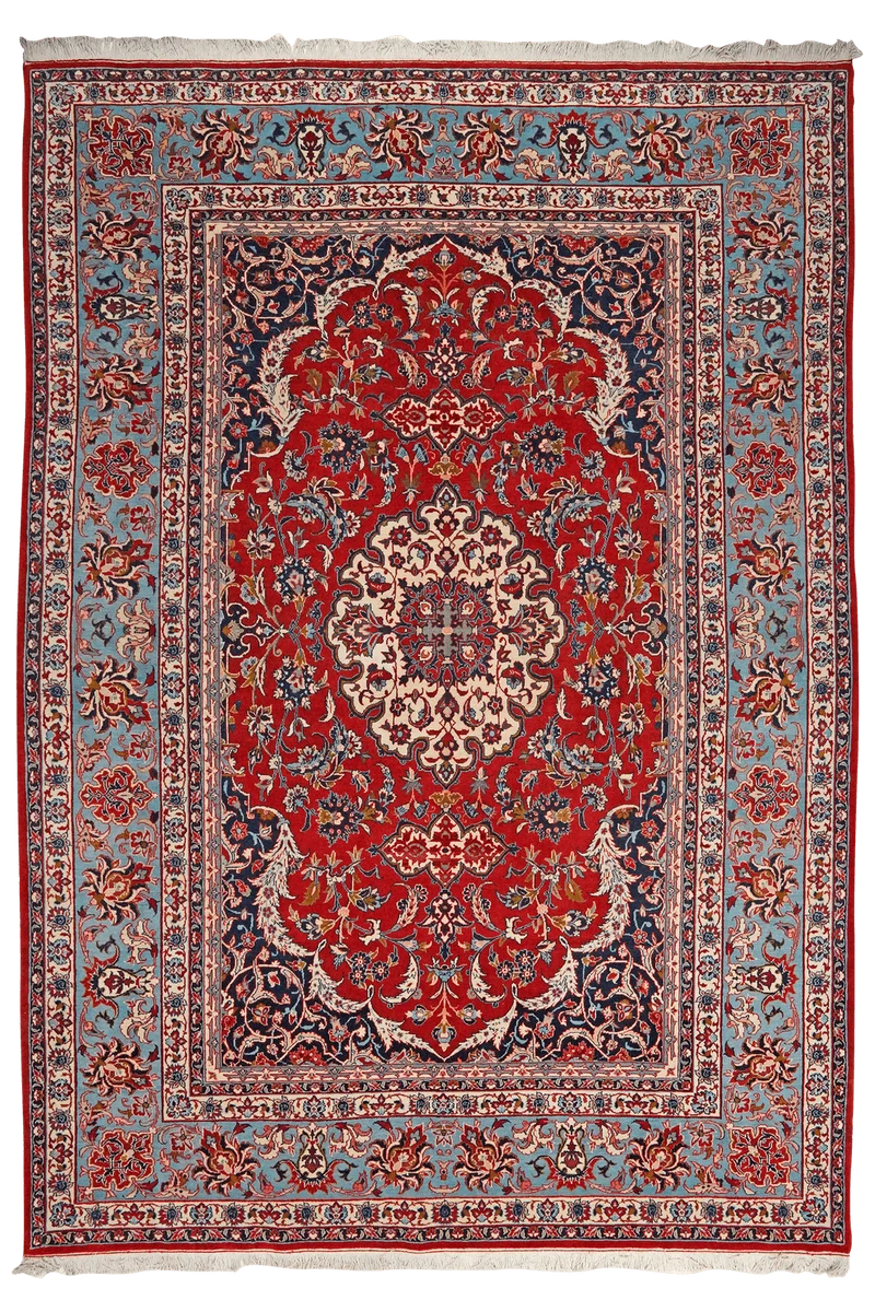 Isfahan · Handgeknüpft – Rot, 300x210 cm