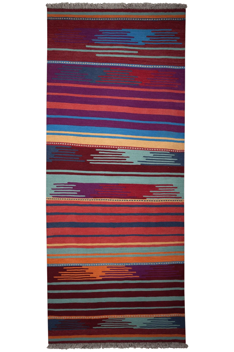 Kelim Gashgai · Handgewebt – Bunt, 258x106 cm