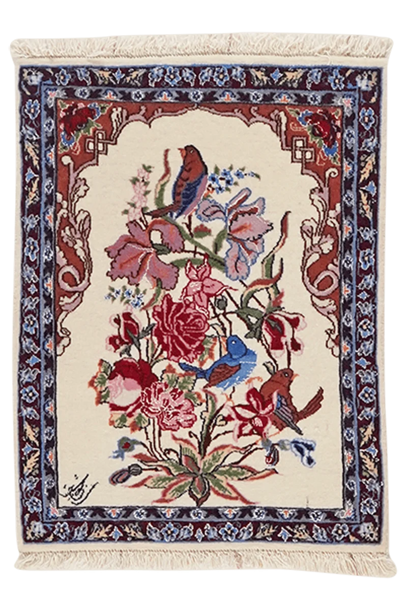 Isfahan · Handgeknüpft – Beige, 52x39 cm