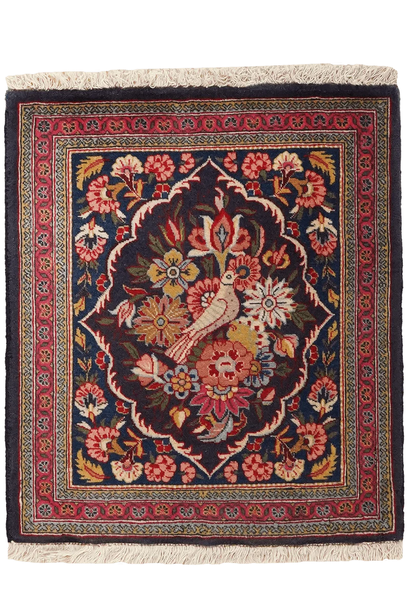Kashan · Handgeknüpft – Blau, 50x44 cm