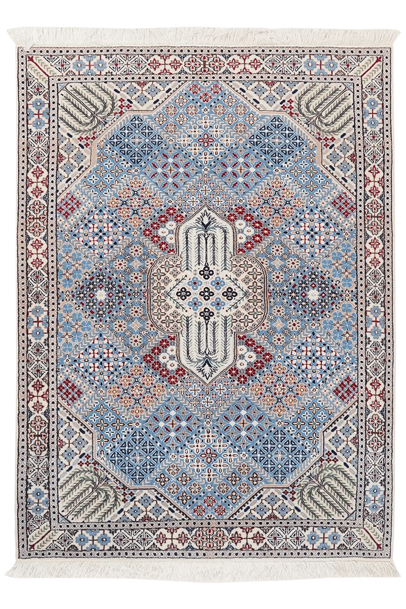 Nain 6La · Handgeknüpft – Blau, 144x105 cm
