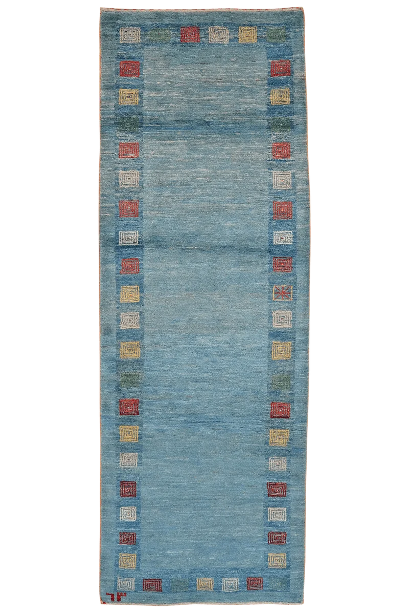Rizbaf · Handgeknüpft – Blau, 242x85 cm
