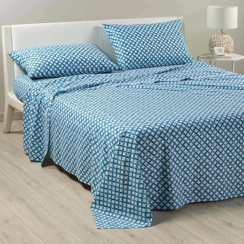 Completo Lenzuola Copriletto phoenix Moderno in Cotone
