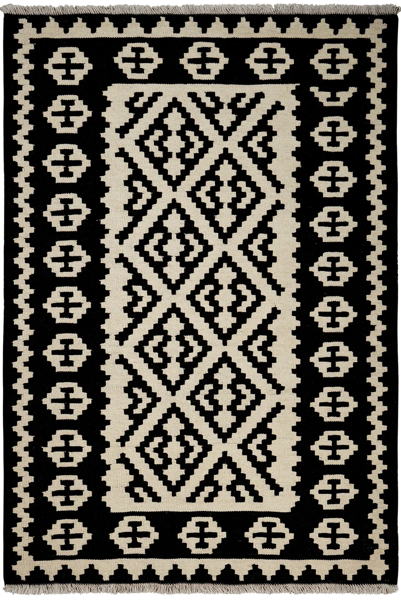 Kelim Gashgai · Handgewebt – Schwarz, 155x106 cm