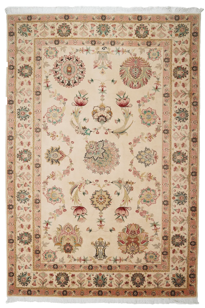 Tabriz 50 Raj · Handgeknüpft – Beige, 248x160 cm