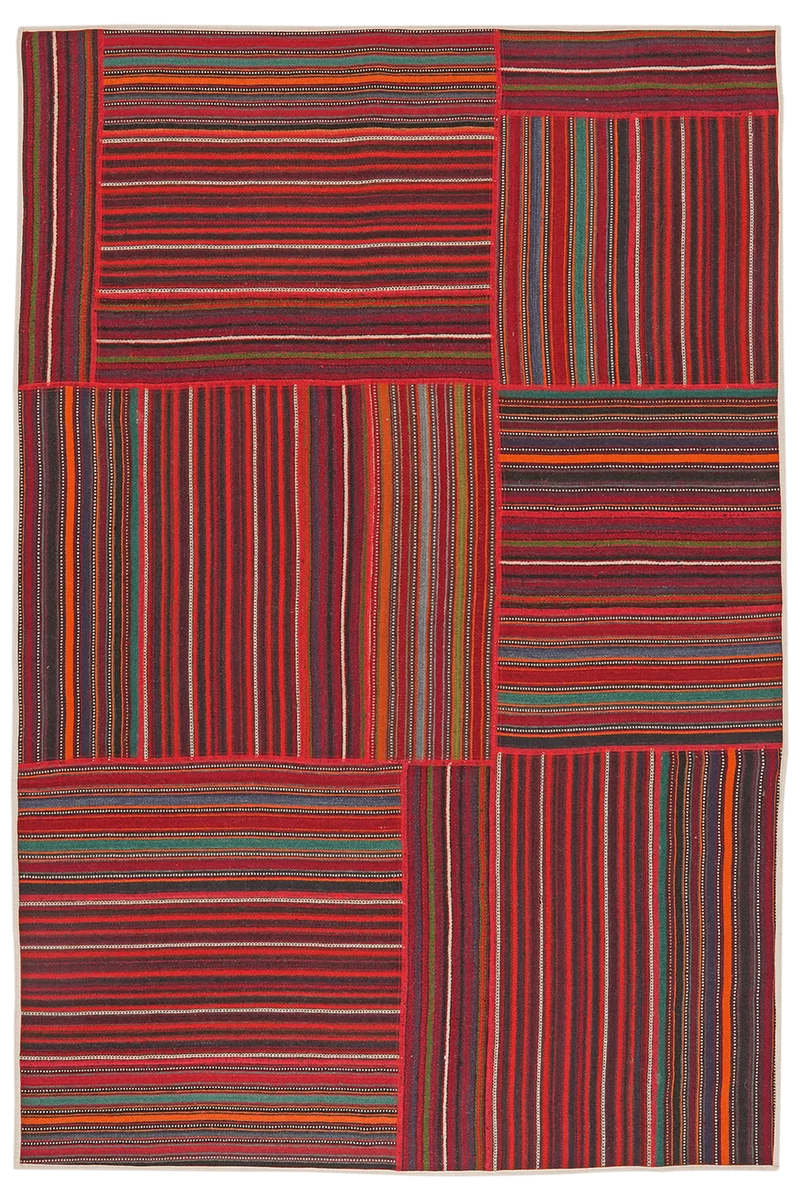 Kelim Tekkeh · Handgewebt – Bunt, 214x143 cm
