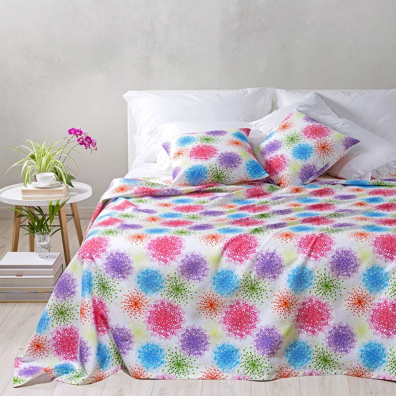 Copriletto Estivo bloom in Cotone Piquet