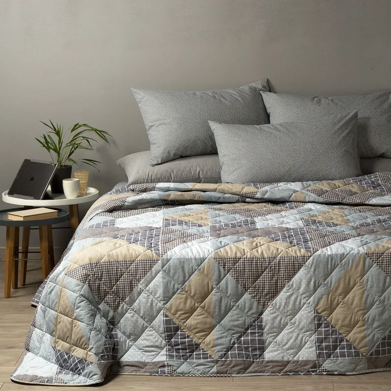 Copriletto Primaverile denim blues in Cotone 80 gr/mq