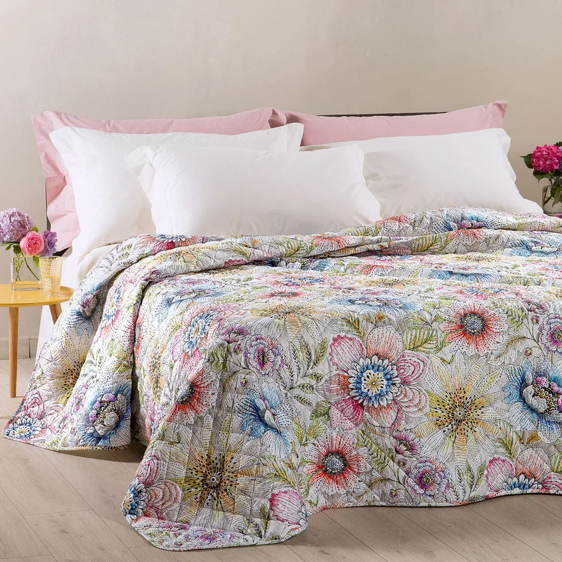 Copriletto Primaverile spring Bouquet in Cotone 60 gr/mq