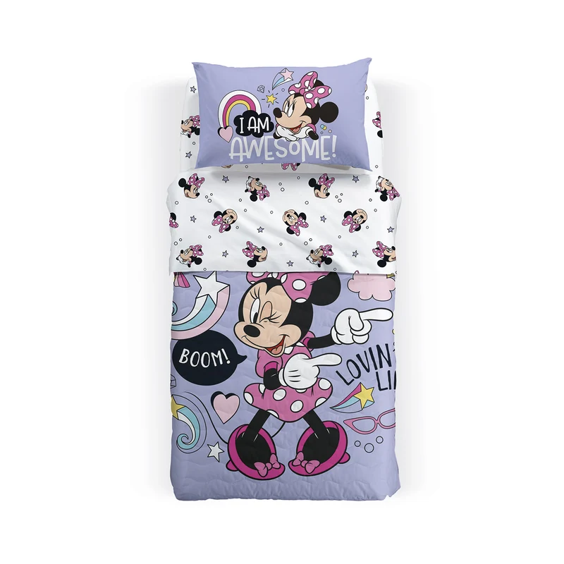 Copriletto Primaverile minnie boom in Cotone 80 gr/mq