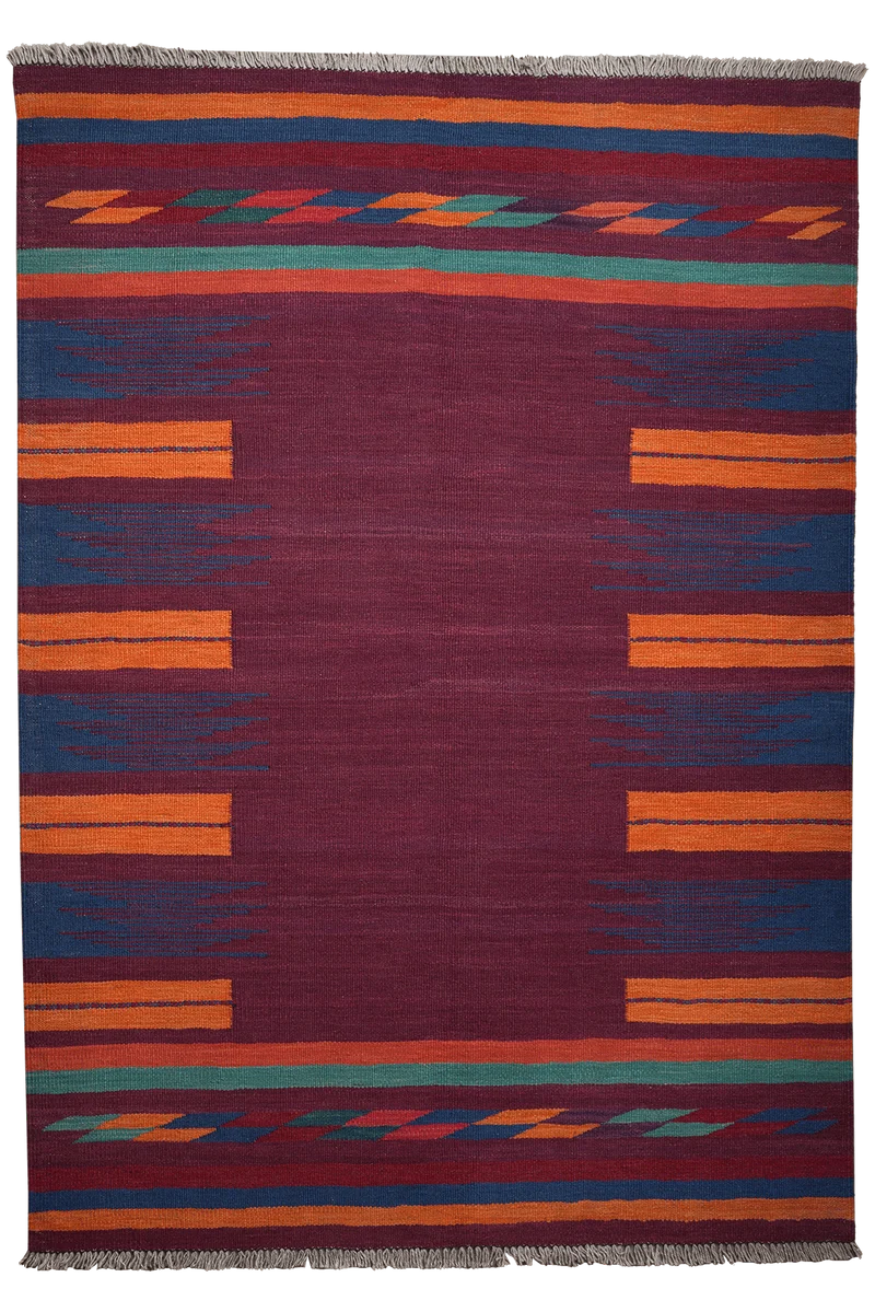 Kelim Gashgai · Handgewebt – Violett, 189x134 cm