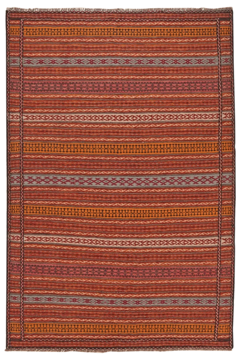 Kelim Kordi · Handgewebt – Orange, 242x160 cm
