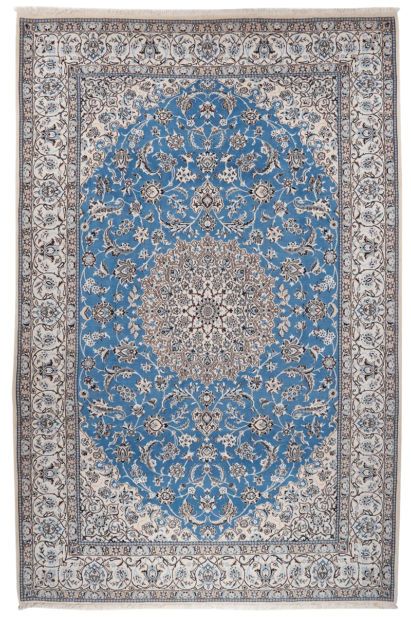 Nain 9La · Handgeknüpft – Blau, 316x211 cm