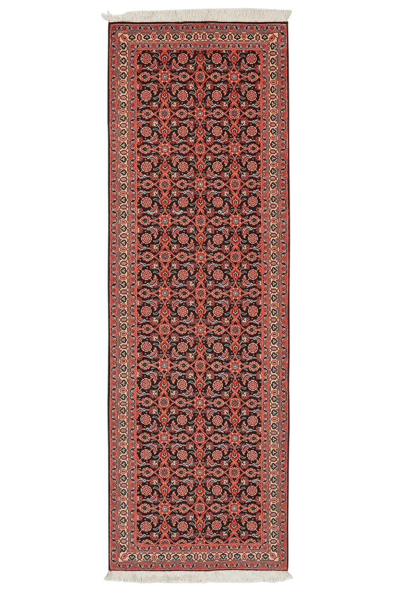Tabriz 50 Raj · Handgeknüpft – Schwarz, 199x65 cm