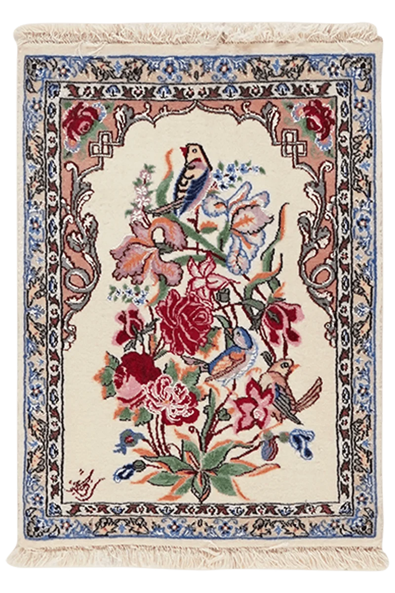 Isfahan · Handgeknüpft – Beige, 54x37 cm