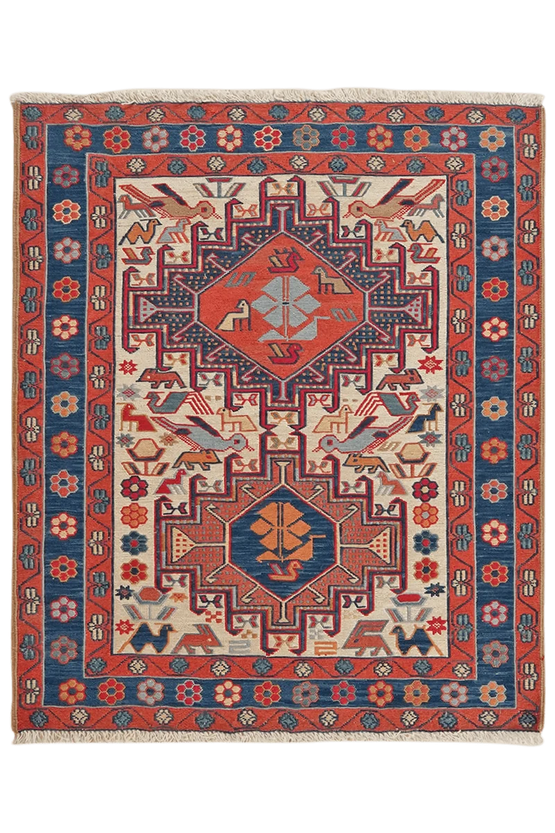Sumak Shahsavan · Handgewebt – Beige, 95x79 cm