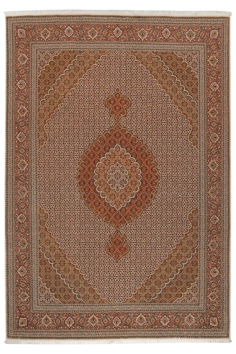 Tabriz 50 Raj · Handgeknüpft – Braun, 304x207 cm